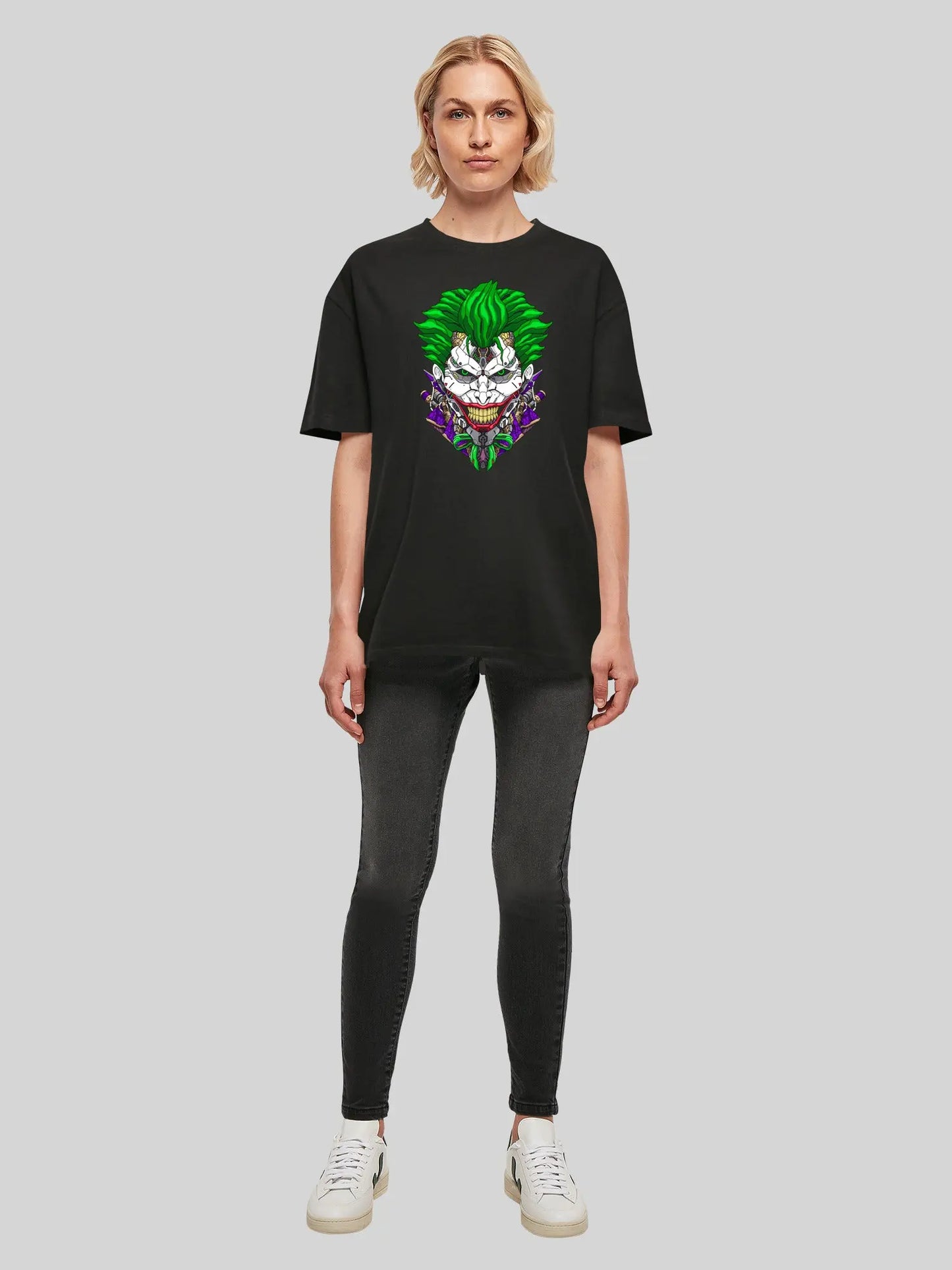 Cyberpunk Comic Joker and f4nt4stic with Ladies Oversized Boyfriend Tee F4NTEC