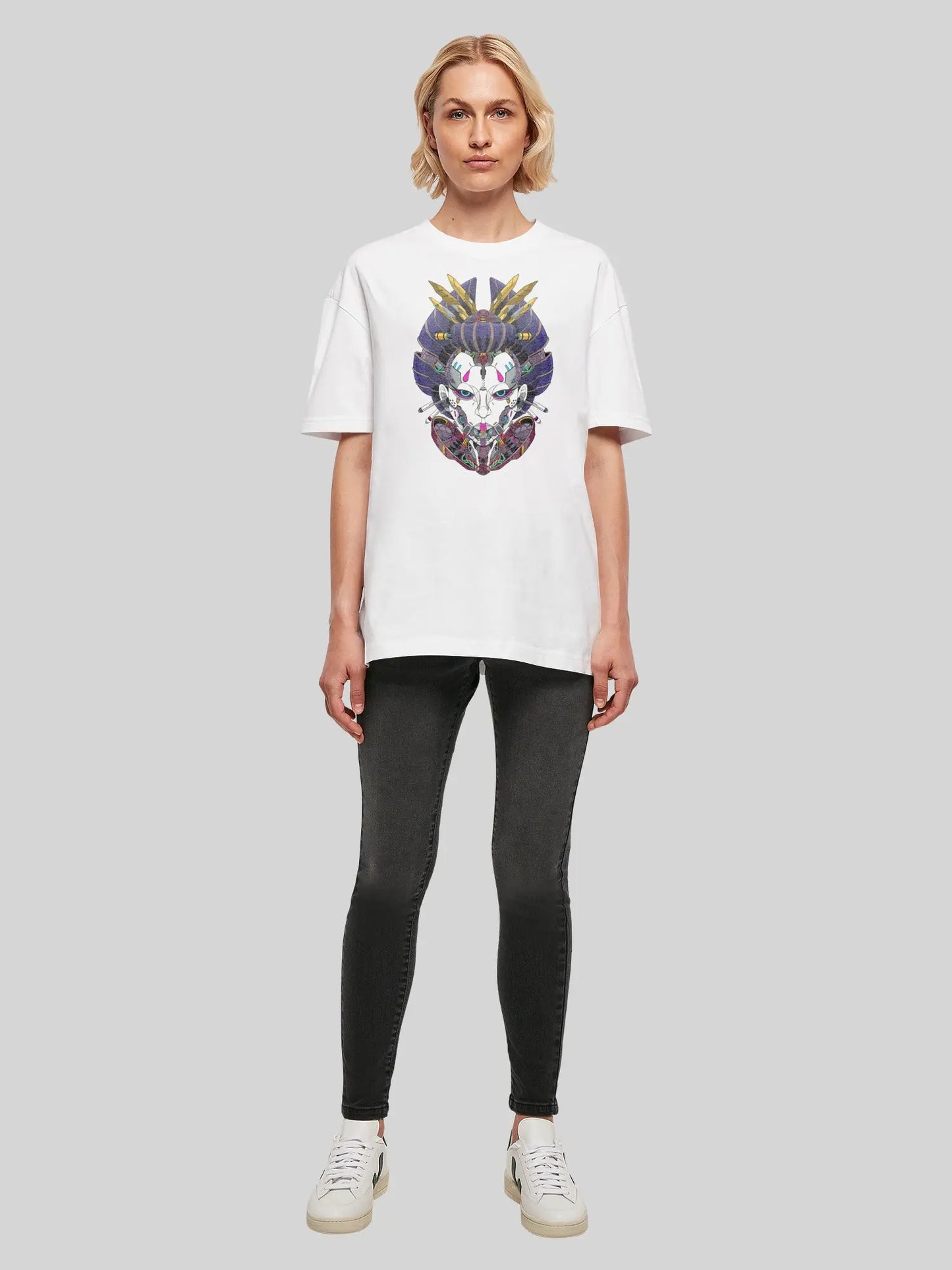 New Cyberpunk Geisha and f4nt4stic with Ladies Oversized Boyfriend Tee F4NTEC