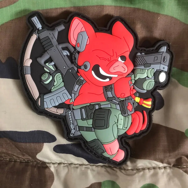 Red Tactical Military Pig - PVC Patch – PATCHLAB
