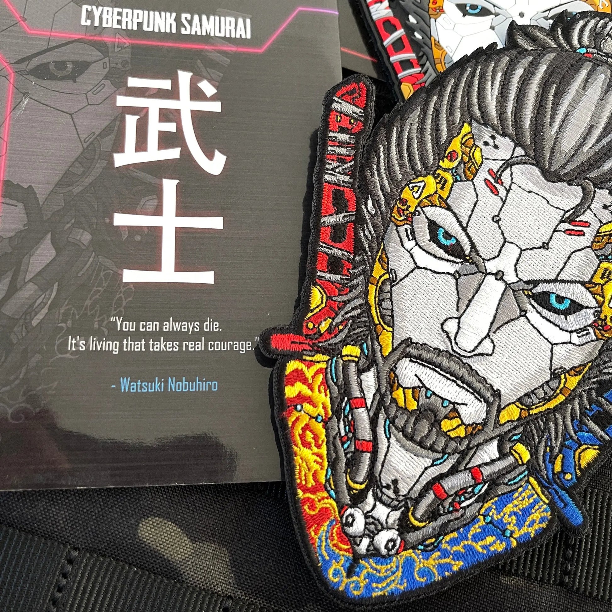 Cyberpunk patch 2077 embroidery Iron on, Velcro Demon Samurai
