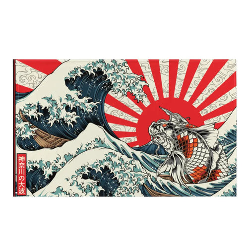 Great Wave Koi Flag PATCHLAB