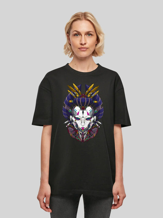 New Cyberpunk Geisha and f4nt4stic with Ladies Oversized Boyfriend Tee F4NTEC